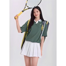 다운블로우 스포츠 기능성 골프웨어 여자 프리 밴딩 카라 반팔 티셔츠 DB 2504 - lpga골프웨어