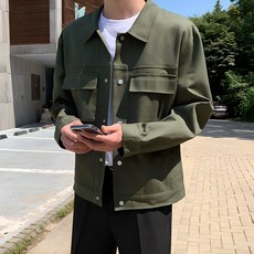 제타21 남성용 오버핏 면 코튼 트러커 자켓 [5140]