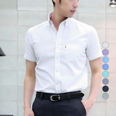 엘엑스티 반팔 슬림핏 옥스포드 버튼다운 와이셔츠 d627