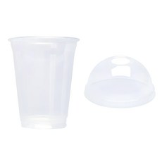 Dongah Package透明PET冰杯 410ml+圓頂蓋組, 1組