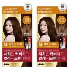 엘라스틴 살롱 드 컬러 앤 새치 염색제, 자연갈색, 2개