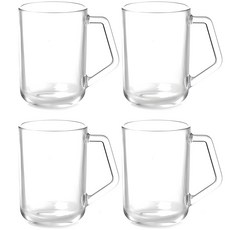 Glasslock 耐熱強化玻璃馬克杯, 單色, 4入