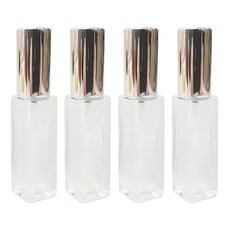 ABM 玻璃香水分裝瓶 10ml, 銀色(瓶蓋) 透明(瓶身), 4個