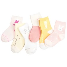 비바세븐 유아동용 무이 양말 6족 세트 바세븐 유아동용 무이 양말 6족 세트