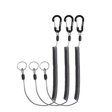 BOOMS FISHING T01登山扣彈簧繩 2m, 黑色, 3個