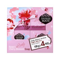 Shower Mate 可愛的玫瑰和櫻花潔面皂, 100g, 4入