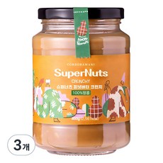 슈퍼너츠 땅콩 피넛버터 크런치, 460g, 3개