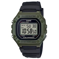 카시오 남성용 우레탄 손목 시계 W-218H-3A