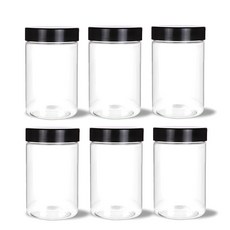 미르코리아 팜스원형 밀폐용기 블랙, 6개, 300ml