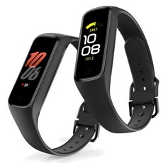 NUART Galaxy Fit 2矽膠錶帶 2入, 黑色的