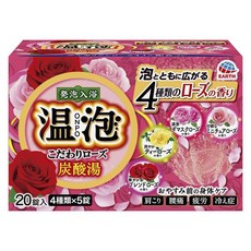 EARTH 地球製藥 ONPO 溫泡 溫泉潤澤香氛碳酸發泡入浴錠 玫瑰款 20顆入, 1盒