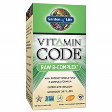 Garden of Life Vitamin Code B群複合素素食膠囊, 120顆, 1盒