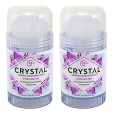 美國 CRYSTAL 礦物鹽身體固體除臭棒 無香, 120g, 2支
