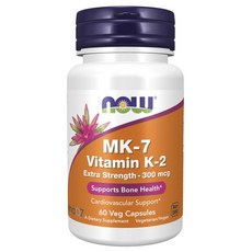 NOW Foods MK-7維他命K-2植物膠囊 300mcg, 1罐, 60顆