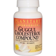 Planetary Ayurvedics Guggul 膽固醇化合物 375 毫克片劑, 90顆, 1罐