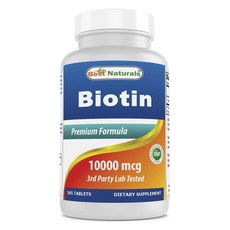 Best Naturals 生物素每日錠 10000mcg, 1個, 365顆