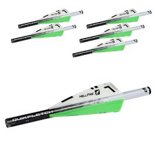 New Archery Products Quick Fletcher Hellfire 標準射箭裝備 7.6cm, 6入, 白+綠