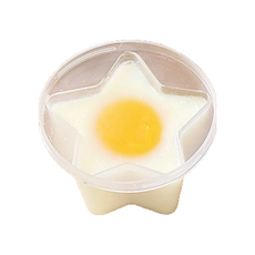 食品級PP附油刷愛心蒸蛋模具四件組, 彩色, 1個