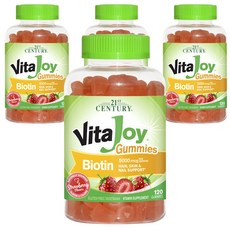 21St Century Vita Joy生物素軟糖 草莓口味 5000mcg, 120顆, 4罐