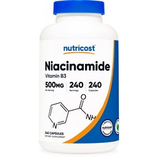nutricost 菸鹼醯胺維他命B3無麩質膠囊 500mg, 240顆, 1罐