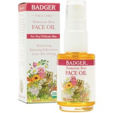 BADGER 大馬士革玫瑰臉部精華油噴霧 乾肌適用, 1瓶, 29.5ml