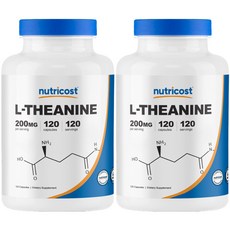 nutricost L-茶氨酸膠囊 200mg, 120顆, 2罐