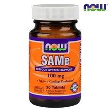 now 健而婷 SAMe素食膳食補充補充錠 100mg, 30顆, 1罐