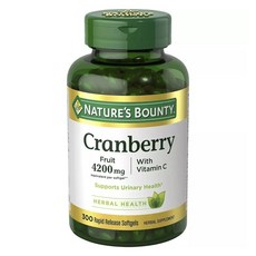 NATURE'S BOUNTY 蔓越莓維生素C快速釋放軟膠囊, 1罐, 300顆