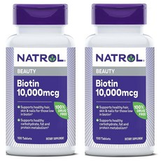 NATROL 納妥 Beauty生物素錠 10000mcg, 100顆, 2罐