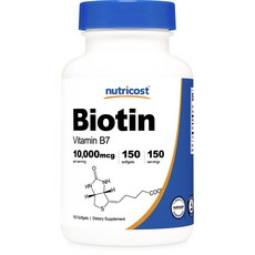 Nutricost 生物素 10 000 微克軟膠囊, 1個, 150顆