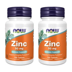NOW Foods 鋅錠 50mg, 100顆, 2罐