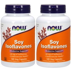 NOW Foods 大豆異黃酮素食膠囊 60mg, 120顆, 2罐