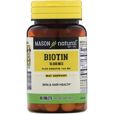 Mason Naturals 維生素角蛋白錠 10000mcg, 60顆, 1罐