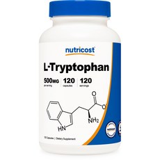 nutricost 左旋色胺酸無麩質膠囊 500mg, 120顆, 1罐