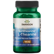 Swanson 斯旺森 Suntheanine左旋茶胺酸素食膠囊 100mg, 60顆, 1罐