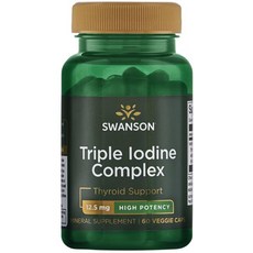 Swanson 斯旺森 3重碘複合素食膠囊 12.5mg, 60顆, 1罐