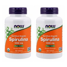 NOW Foods 螺旋藻錠 1000mg, 120顆, 2瓶