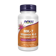 NOW Foods MK-7 維生素 K-2 超強 300 微克素食膠囊, 1個, 120顆