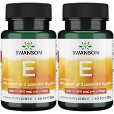 Swanson 斯旺森 維生素E軟膠囊 400IU, 60顆, 2罐