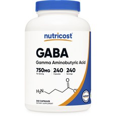 nutricost GABA補充膠囊 750mg, 240顆, 1罐