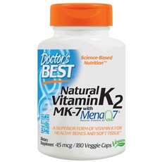 Doctor's BEST 維他命K2 MK-7 素食膠囊, 180顆, 1罐
