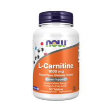 NOW Foods 左旋肉鹼錠 1000mg, 50顆, 1罐