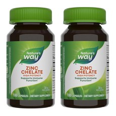 Nature's Way 然萃維 螯合鋅30mg膠囊, 100顆, 2罐