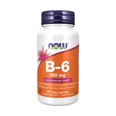 NOW Foods 維生素B6 100mg膠囊, 100顆, 1罐