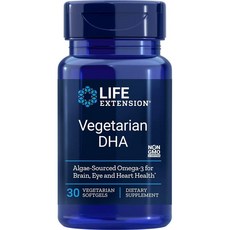 LIFE EXTENSION 植物性DHA素食膠囊, 30顆, 1罐