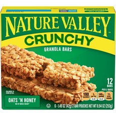 NATURE VALLEY 天然谷 酥脆格蘭諾拉麥片棒 燕麥蜂蜜口味 12條入, 1個, 253g