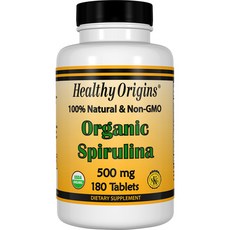 Healthy Origins 螺旋藻無麩質無糖錠 500mg, 180顆, 1罐