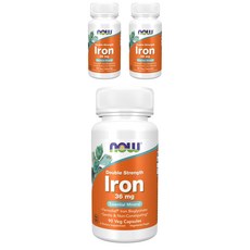NOW Foods 鐵素食膠囊 36mg, 90顆, 3罐