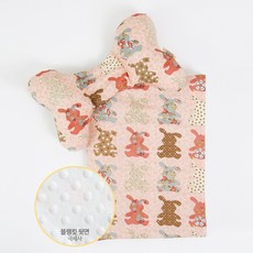 유아용 목베개+극세사 블랭킷 (L사이즈)set 빈티지레빗, 핑크