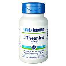 라이프익스텐션 L-테아닌 100mg 베지테리안 캡슐, 60정, 1개